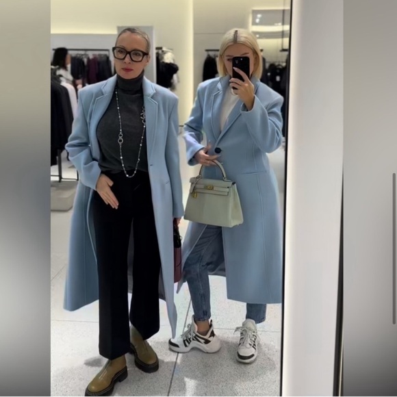 Zara Fitted Wool Blend Coat - Picture 10 of 15